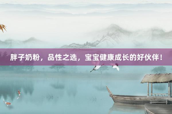 胖子奶粉，品性之选，宝宝健康成长的好伙伴！
